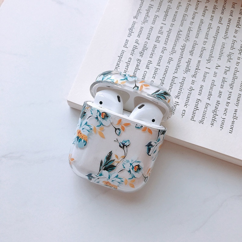 Airpods Protective Floral transparent cover to fit Apple image 0