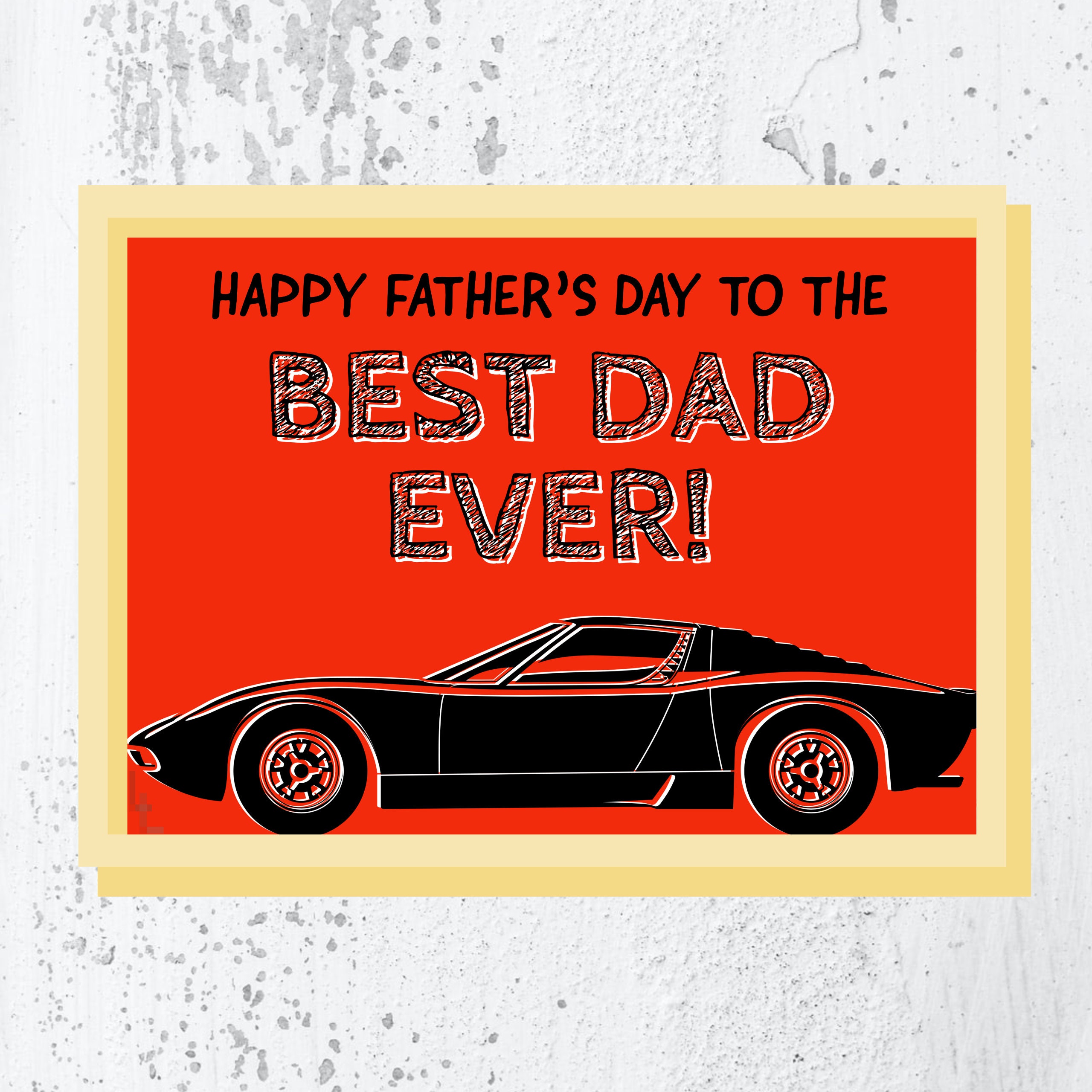Best Dad Car Customisable Father's Day Print Etsy