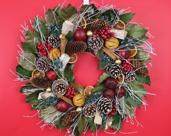 20" Pomegranate Citrus Spice Holiday Wreath