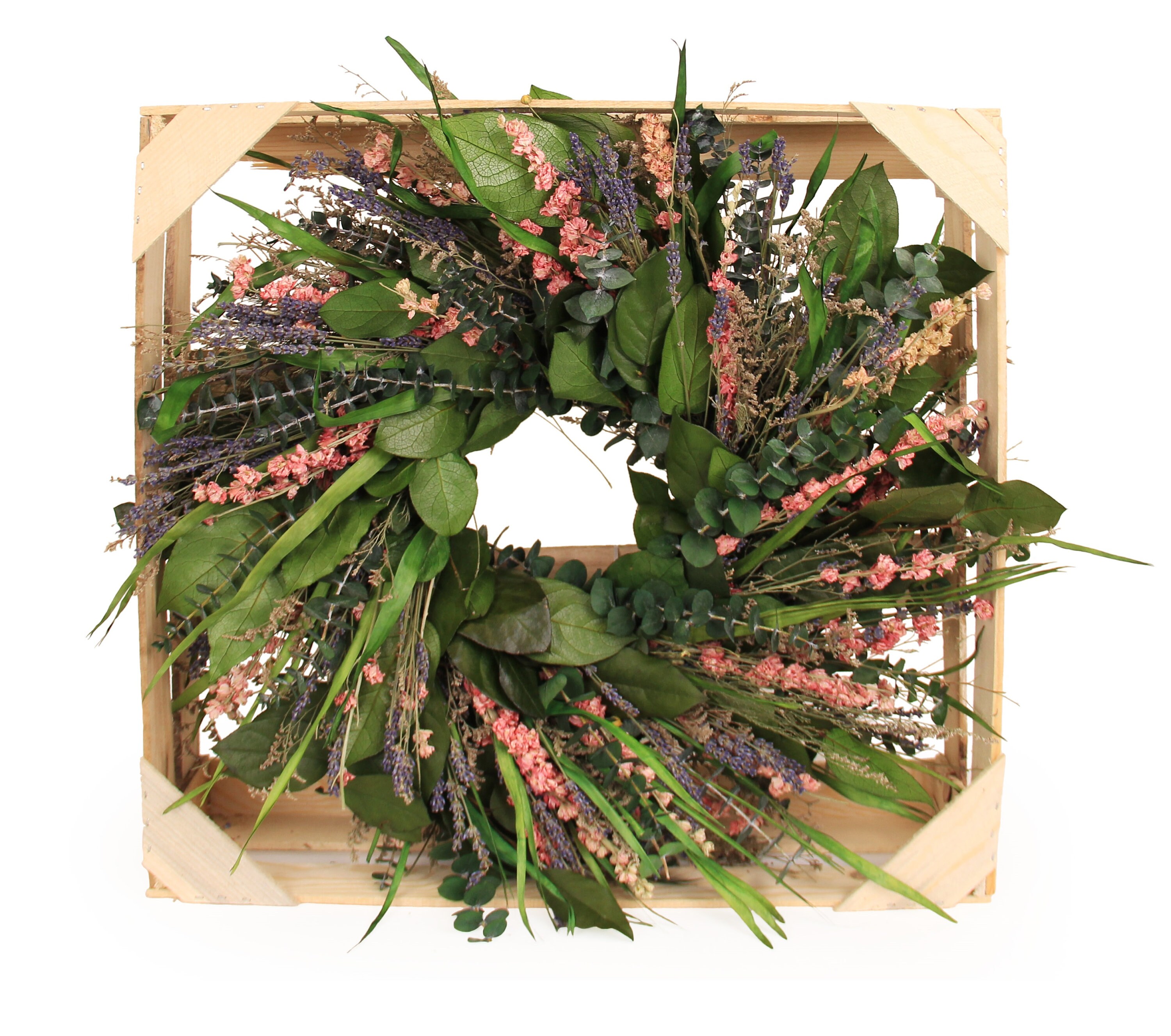 Summer Pink Larkspur & Lavender 18" Wreath
