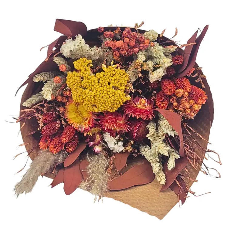 Summer Blooms Dried Floral Bouquet Top View