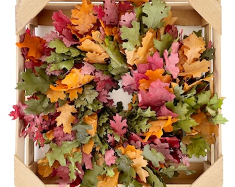 Mixed Red Oak Leaves Fall Wreath