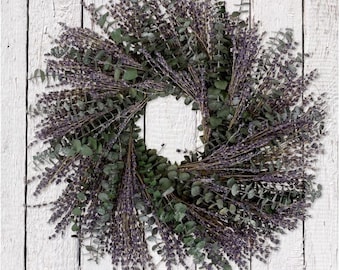 French Lavender & Preserved Eucalyptus Wreath