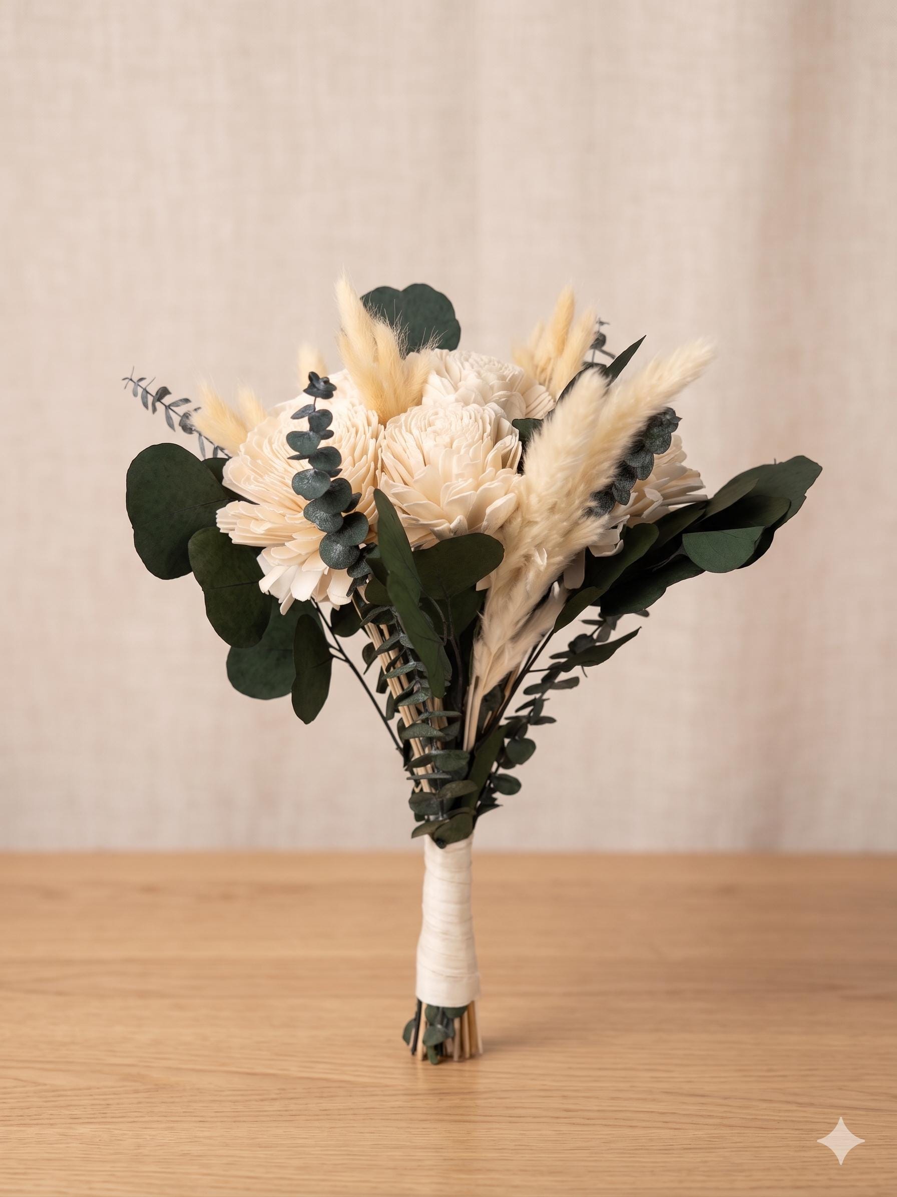 White Green Wedding Bouquet