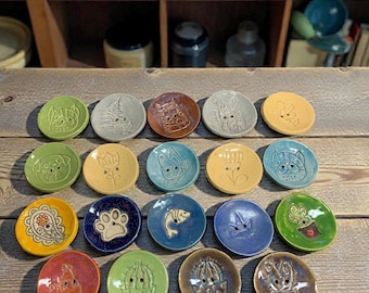 Keramik Seifenschale verschiedene Farben handgetöpfert tolle Muster neu wunderschön