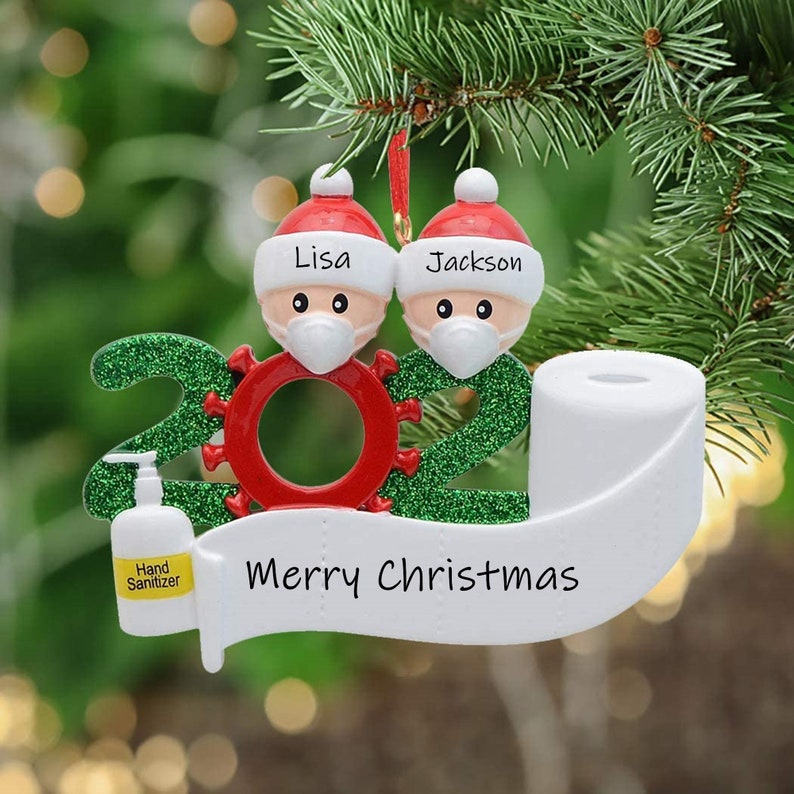 Christmas Ornaments, Cute Christmas Tree Decor 2021 Funny Santa Xmas Tree Decoration Personalized Name DIY Creative Decorations Indoor Party 