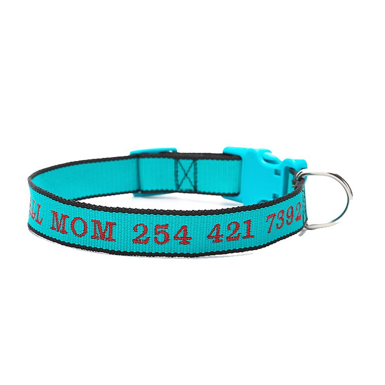 Custom Dog Collars Embroidered Pet Name and Phone Number Etsy