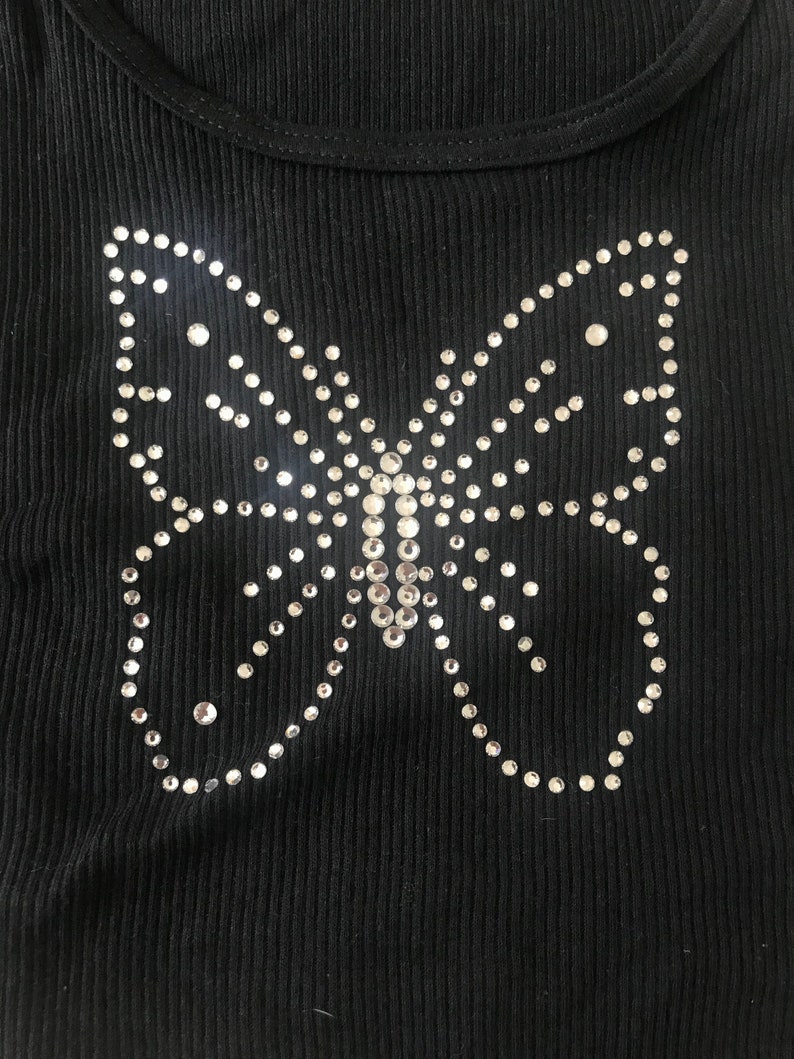 Butterfly Rhinestone Bedazzled Top - Etsy