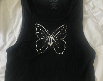 rhinestone butterfly shirt