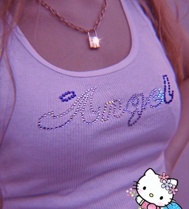 Angel Rhinestone Bedazzled Top image 0