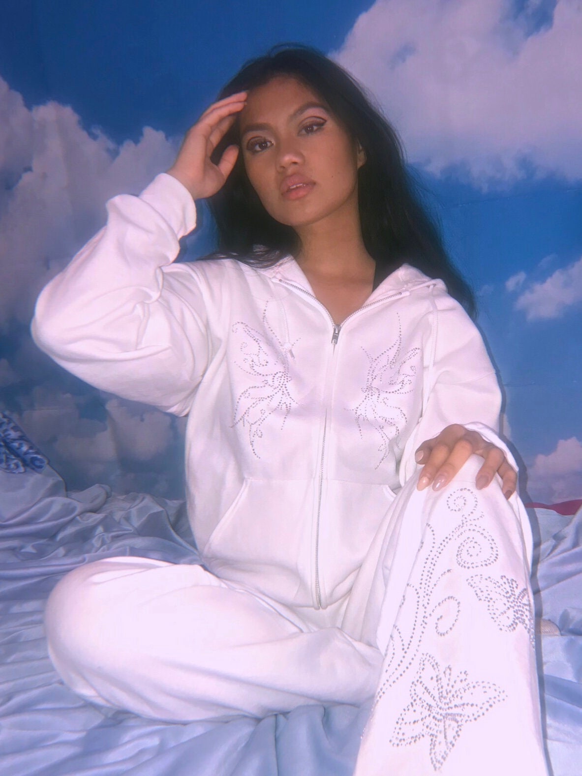 White Butterfly Sweatpants Etsy Ireland