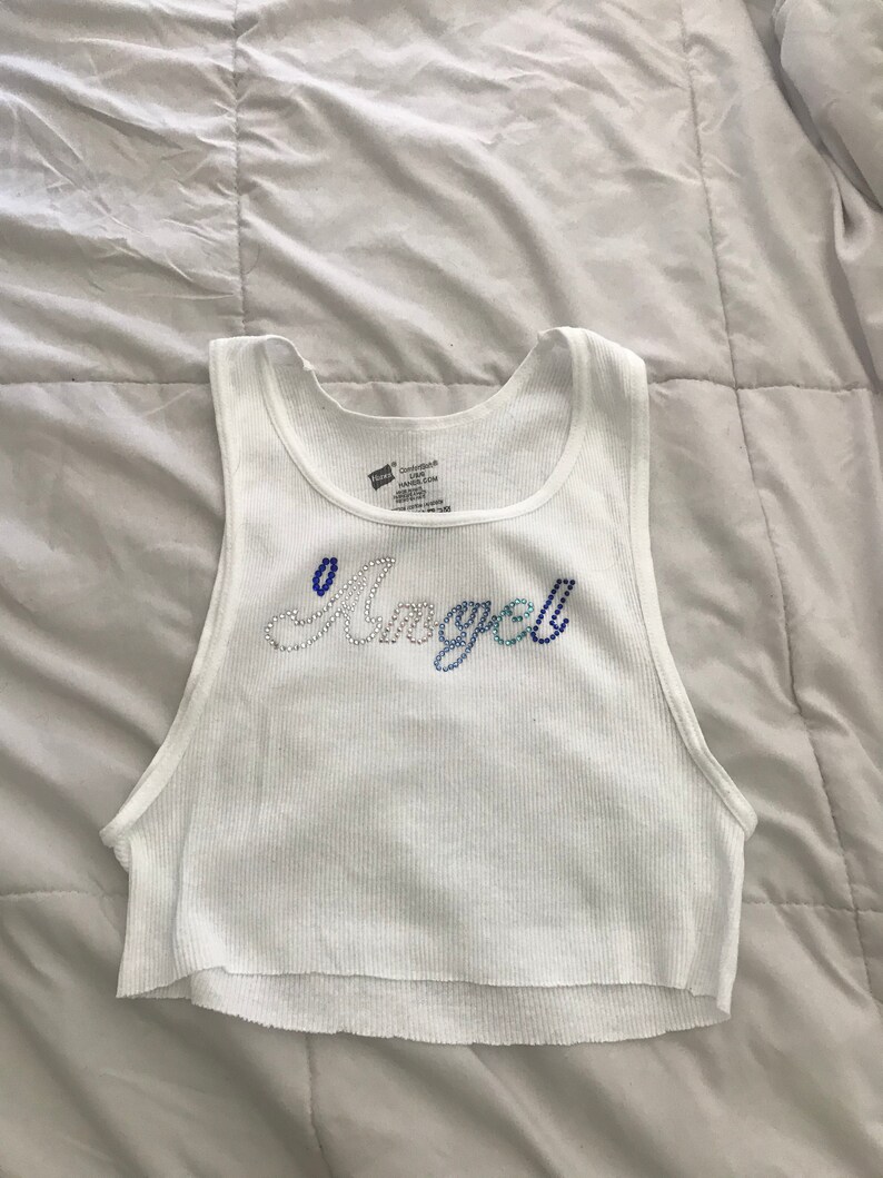 Angel Rhinestone Bedazzled Top image 1