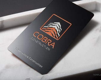 Tarjetas de presentación personalizadas de metal negro: impresión UV a todo color