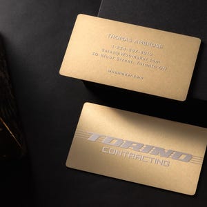Cartões de visita de metal, cartões de visita de metal dourado personalizados