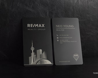 Metal Business Cards, Personalized Black Metal Business Cards Series 2