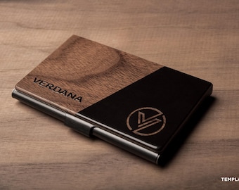 Personalized Walnut Wooden business card holder / Corporate Gift / Employee Gift / Business Card Holder / Christmas Gift