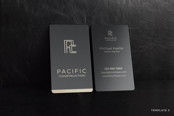 Metal Business Cards, Personalized Black Metal Business