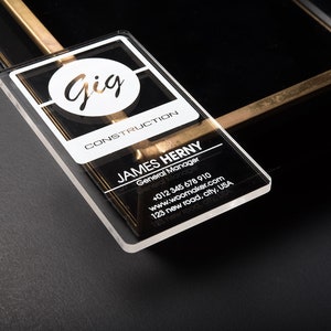 Cartes de visite en acrylique, Cartes de visite personnalisées en acrylique transparent
