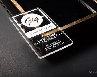 Tarjetas de presentación personalizadas de acrílico transparente