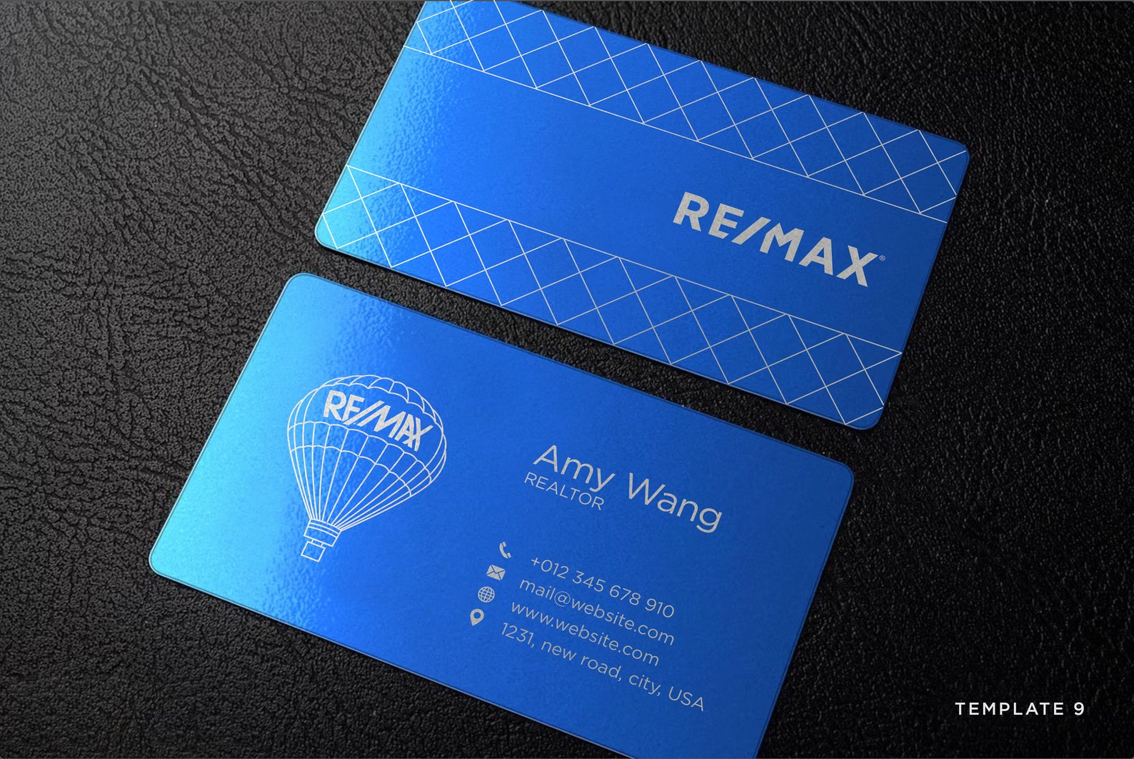 Personalized Blue Metal Business Cards: Laser Engraved Stainless Steel ...