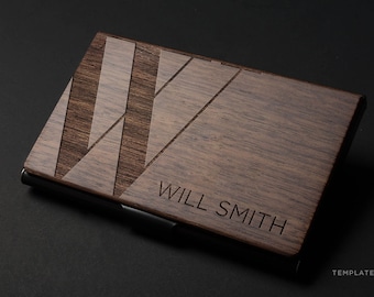 Personalized Walnut Wooden business card holder Series 2 / Corporate Gift / Employee Gift / / Business Card Holder/Christmas Gift