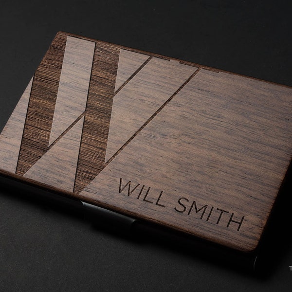 Personalized Walnut Wooden business card holder Series 2 / Corporate Gift / Employee Gift / / Business Card Holder/Christmas Gift