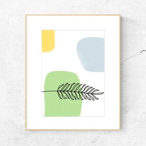 Line Drawing Wall Art, Leaf Line Art Printable, Nature Wall Art, Minimalist Home Decor, Printable Abstract, Wall Decor, Art Prints