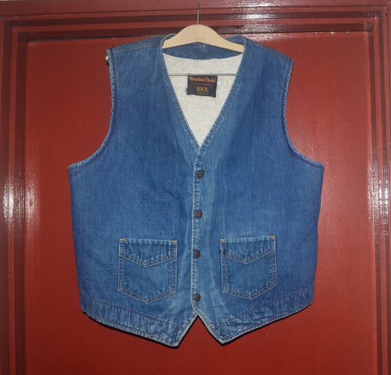 Vintage 80s Ely Vest Sherpa Denim