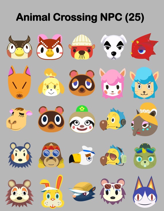 Animal Crossing NPC PNG JPG Clipart Icon Items High - Etsy
