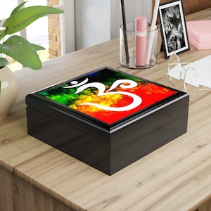 Jewelry Box- Jewelry Box with OM Symbol for Mindful Treasures