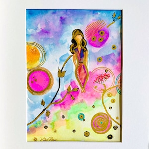 Goddess Original Watercolor Painting - Home Decor - Wall Art