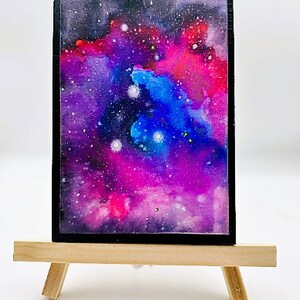 Nebula Painting, Galaxy Original Watercolor , Space Art , Space Decor,  Astronomy Wall Art,