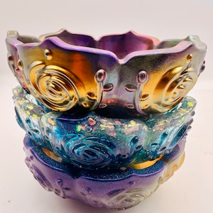 Lotus Flower Bowl - Trinket bowl - Jewelry Storage - Crystal Storage- Decorative Bowl- Handmade