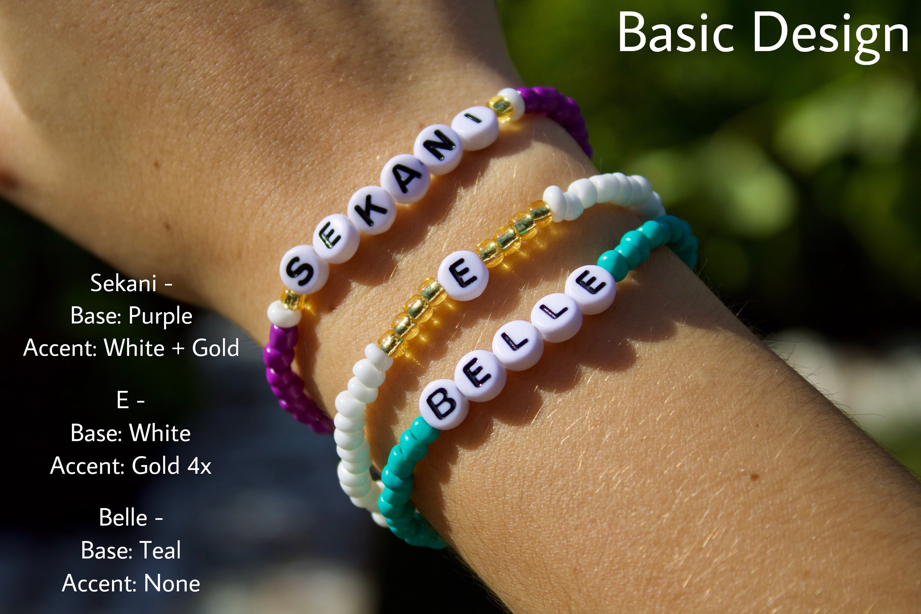 Custom Seed Bead Name Bracelet Choose Colors Words and Etsy