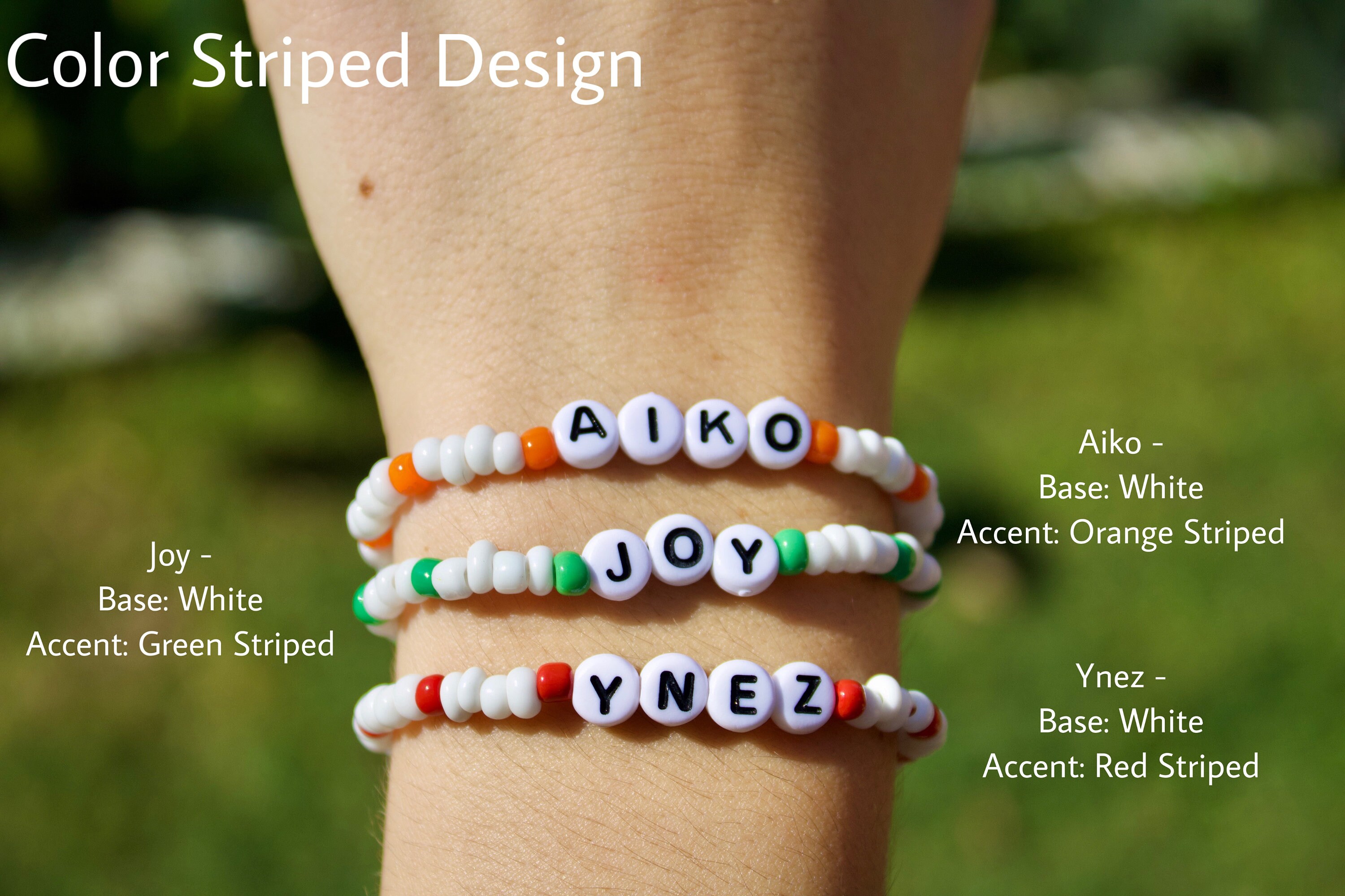 Custom Seed Bead Name Bracelet Choose Colors Words and Etsy