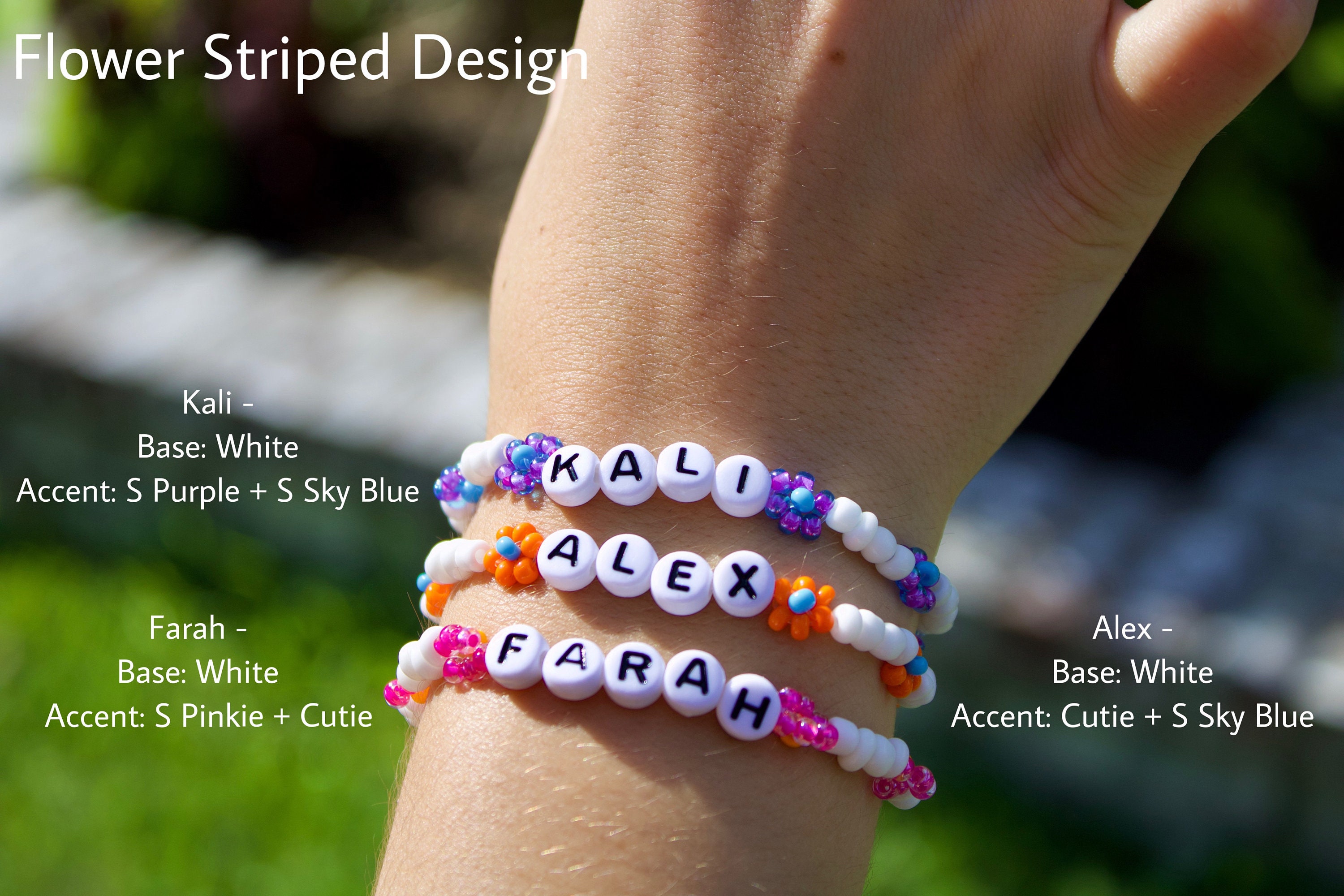 Custom Seed Bead Name Bracelet Choose Colors Words and Etsy