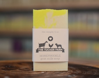 Jabón de leche de cabra - Madreselva - Totalmente natural, hecho a mano