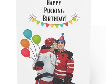 Happy Pucking Birthday Card - Heated Rivalry Inspired Birthday Card - Heated Rivalry Merch - Heated Rivalry Cards - Funny Birthday Cards