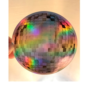 Disco Ball Sticker - Holographic 3"  - Vinyl Waterproof Sticker - Retro Disco Ball Sticker - Retro Holographic Sticker