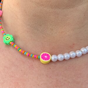 Beach Layering Necklace - Colorful Necklace - Pearl Necklace - Seed Bead Necklace - Minimalist Necklace - Trendy Choker Summer Necklace