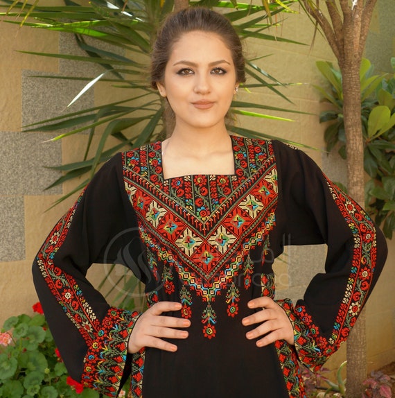 Traditional Palestinian Embroidered Dress Traditional Dress | Etsy