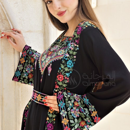 Palestinian Embroidered Dress Traditional Dress Thobe - Etsy