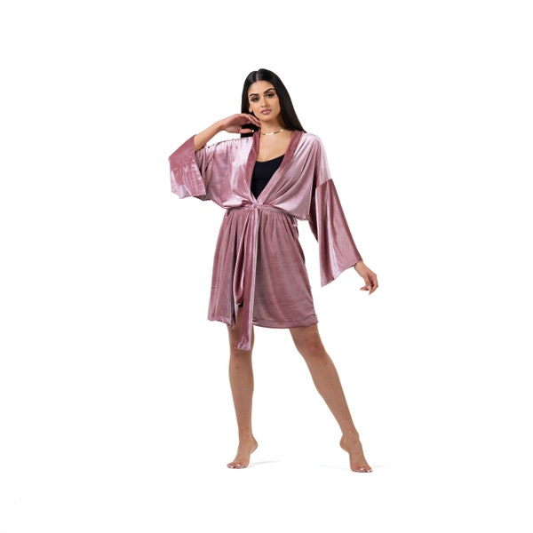 Veronique velvet robe, cover up, loungewear, lingerie, night wear, standard size, plus size, luxury, blush pink, dressing gown