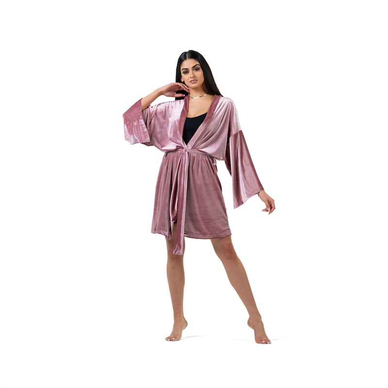 LUXURY VELVET ROBE - GREY - S/M main image 1
