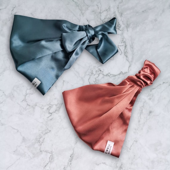 SATIN HAIR BAND WAVE STEEL BLUE SATIN HAIR BAND WAVE STEEL BLUE