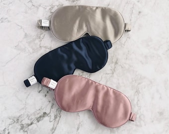 SLEEP WELL luxury, 22 momme mulberry silk eye mask- relaxation, care package, gifts, good night's sleep