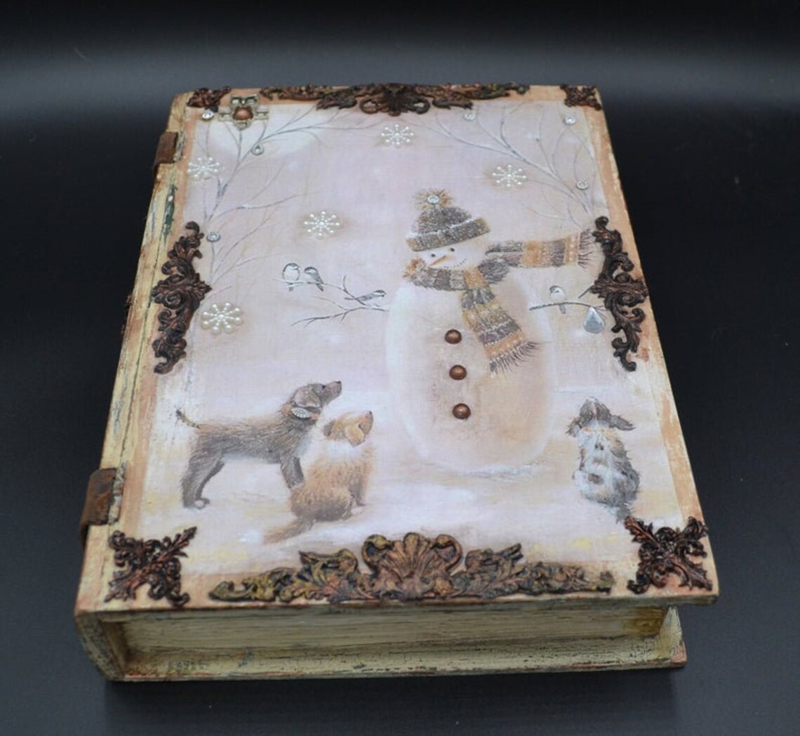 Holiday card box Christmas box for cards Holiday Etsy