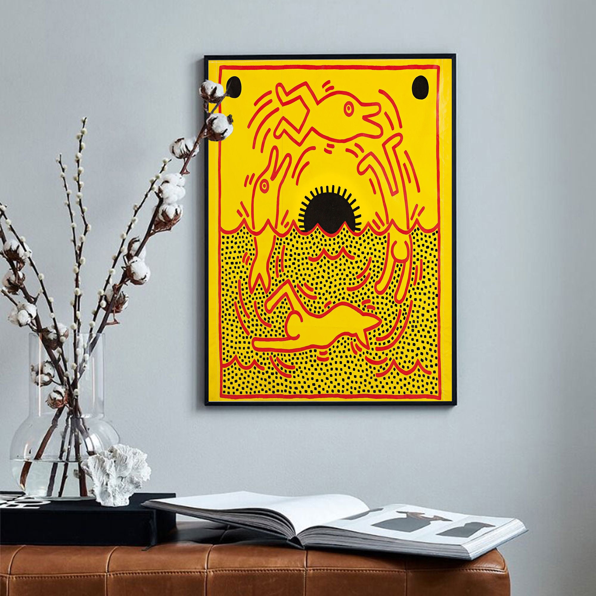Keith Haring Meerjungfrau Poster RetroWandKunstdruck Etsy