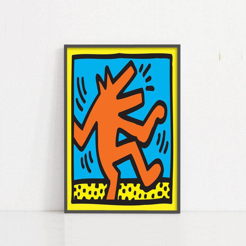 Keith Haring Hund Poster Keith Haring Fine Art Print moderne Etsy