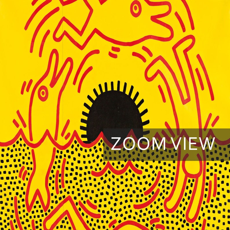 Keith Haring Meerjungfrau Poster RetroWandKunstdruck Etsy